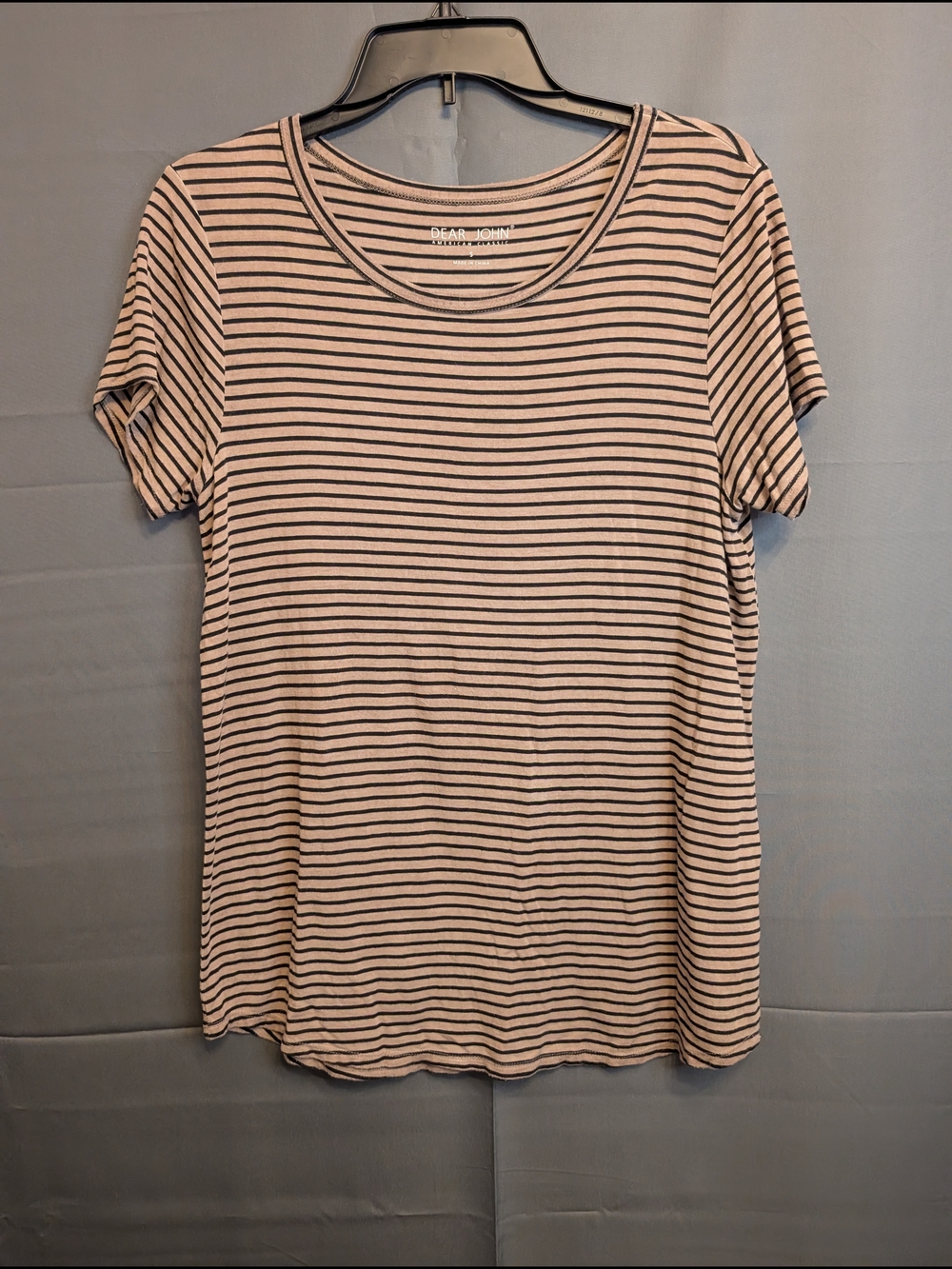 Dear John Tan and Black Striped Short Sleeve Tee